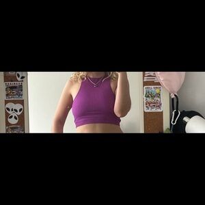 Garage Vibrant Purple Halter Crop Top